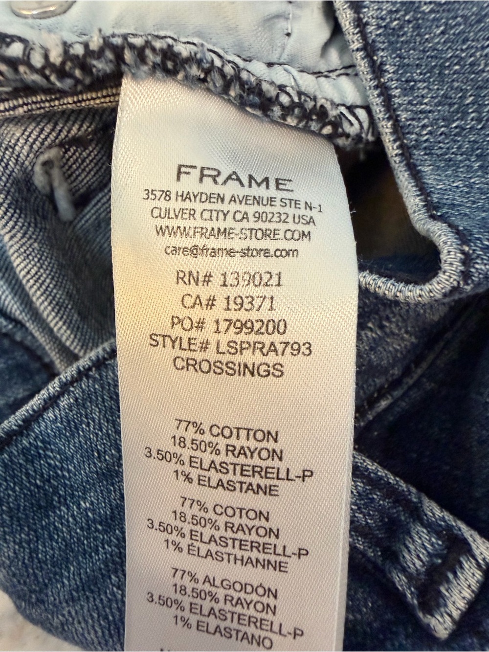 FRAME Le Slim Palazzo Jeans – Crossings Wash, Size 26 - Picture 15 of 15